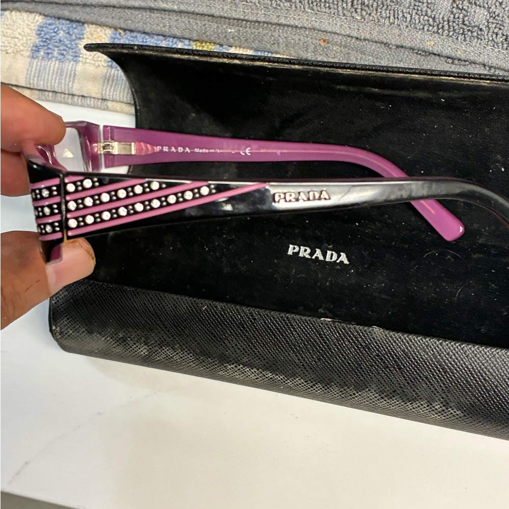 Prada VPR 07L eye frame eyeglasses Bayonetta style eyewear - Picture 8 of 9